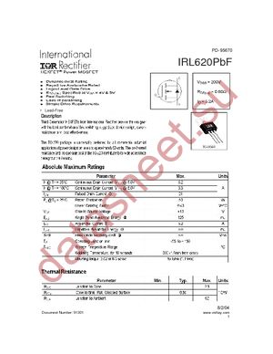 IRL620PBF datasheet  